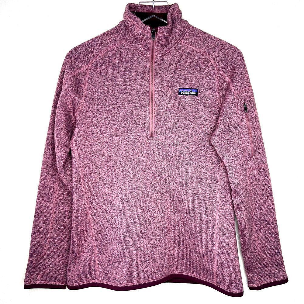 Patagonia Women's Better Sweater 1/4 Zip Fleece Pullover Sweatshirt Pink MEDIUM